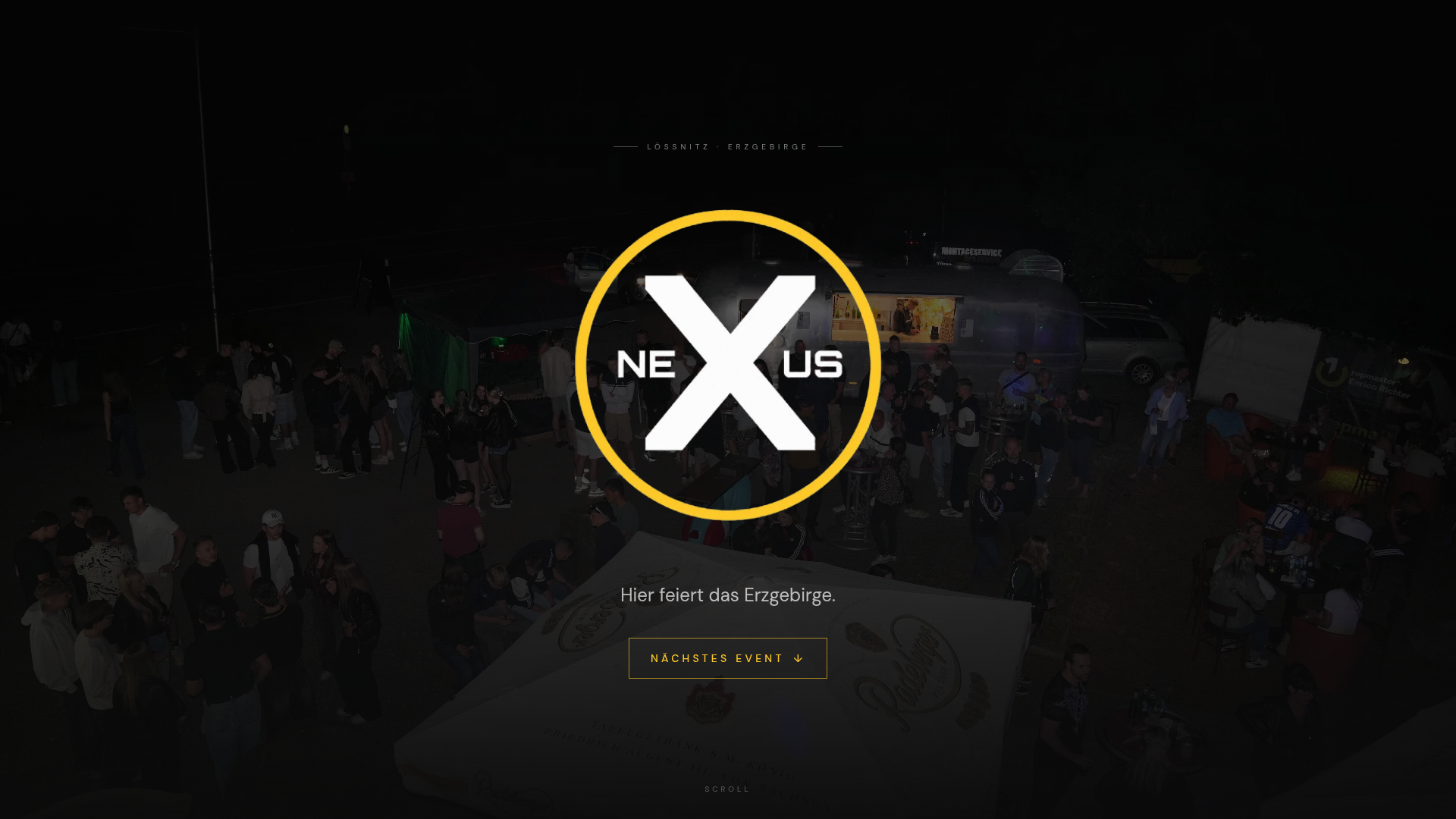 Startseite von nexus-erzev.de — NEXUS Logo über Eventfotografie aus Lößnitz